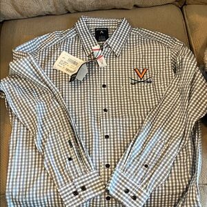 Antigua Black and White Checkered Button Down Shirt Virginia